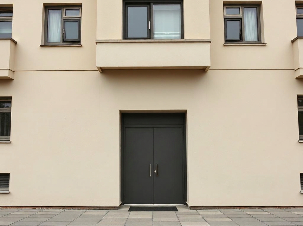 Putzfassade des Studierendenwohnheims nach Reinigung und Farbanpassung